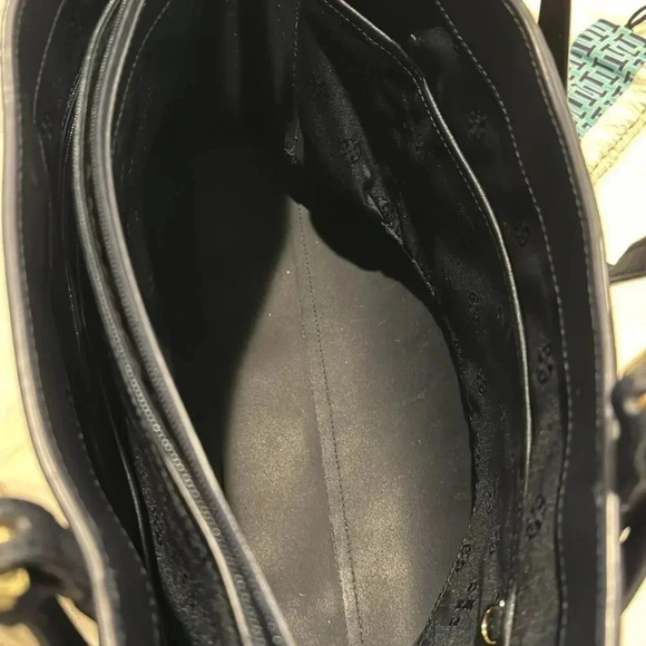 Tory Burch Tote Handbag Navy Blue Robinson - Picture 10 of 12